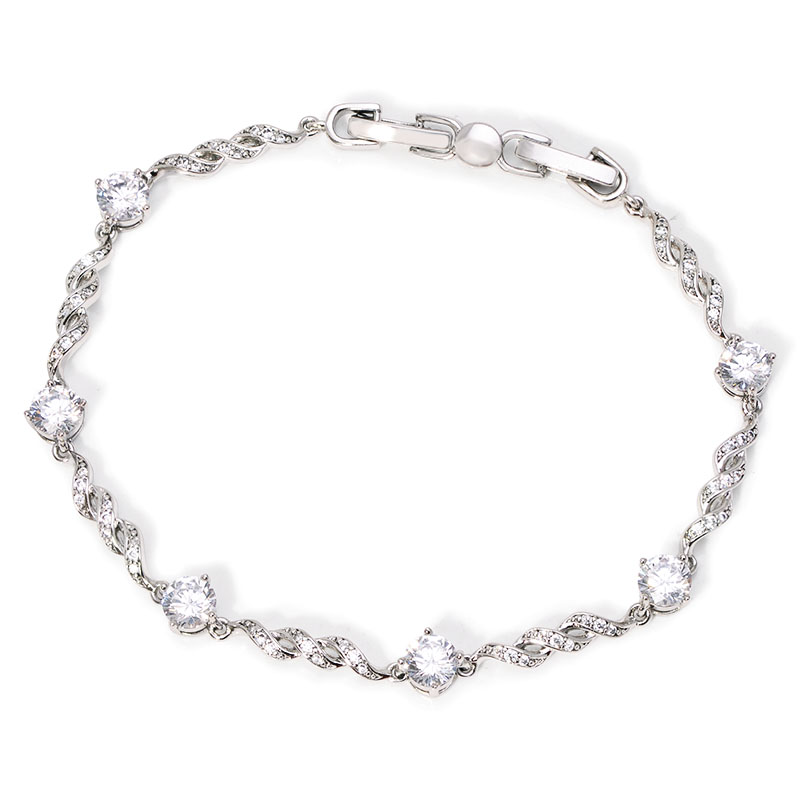 Xcm Chain - Mxgxfam (19.5x5mm) 可愛いホワイト/ブルーaaa zirconブレスレット女性用ファッションゴールドメッキ