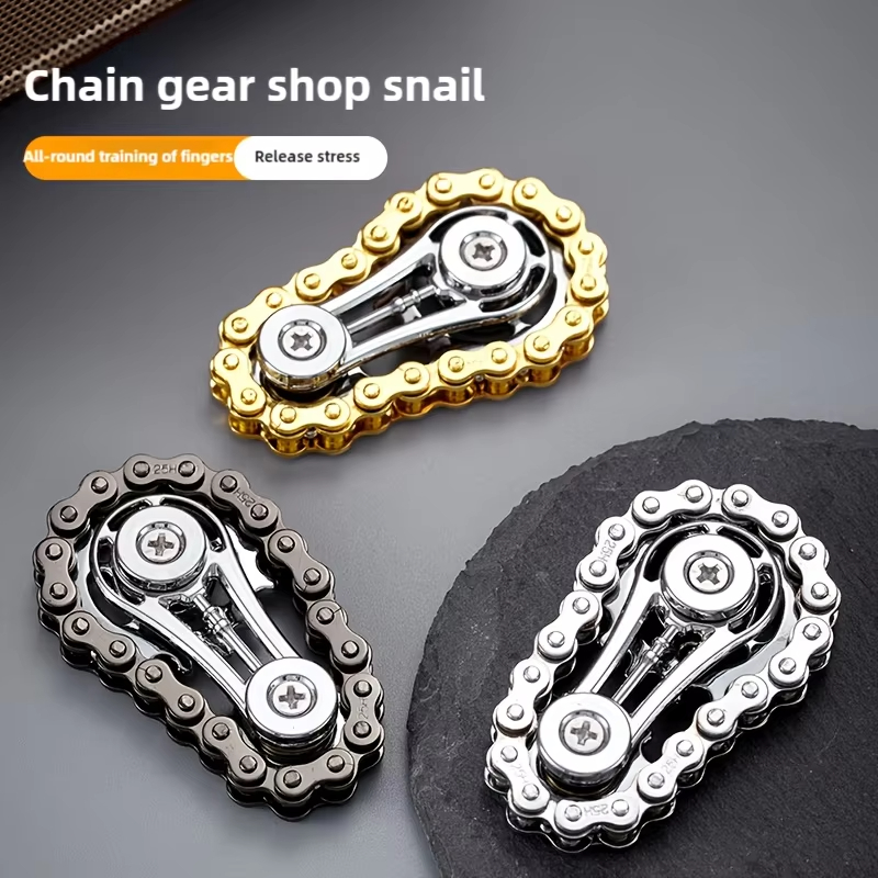 Chain Sprocket Set - 新しいスプロケットフライホイール指先ジャイロフィジェットスピナー抗ストレス不安解消メタルバイクチェーンEDCスピナーフィジェットおもちゃ大人向け