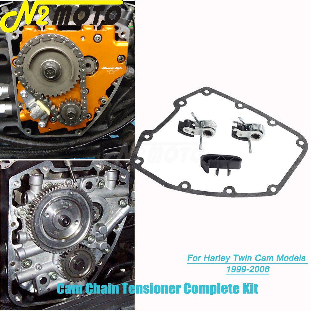 Chain Kit Motorcycle - デュアルカム用アクセサリー,チェーンガイド付きの完全なセット,ハーレー用,ホンダ用,1999-2006