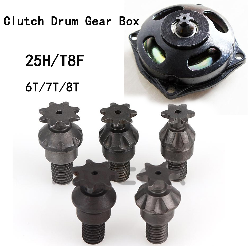 Sprocket Chain - ドラムギアボックスフロントスプロケットチェーン,2ストロークポケットバイク,ミニバイク,子供用ATVクワッド,25時間,t8f,6,7,8歯,47cc, 49cc