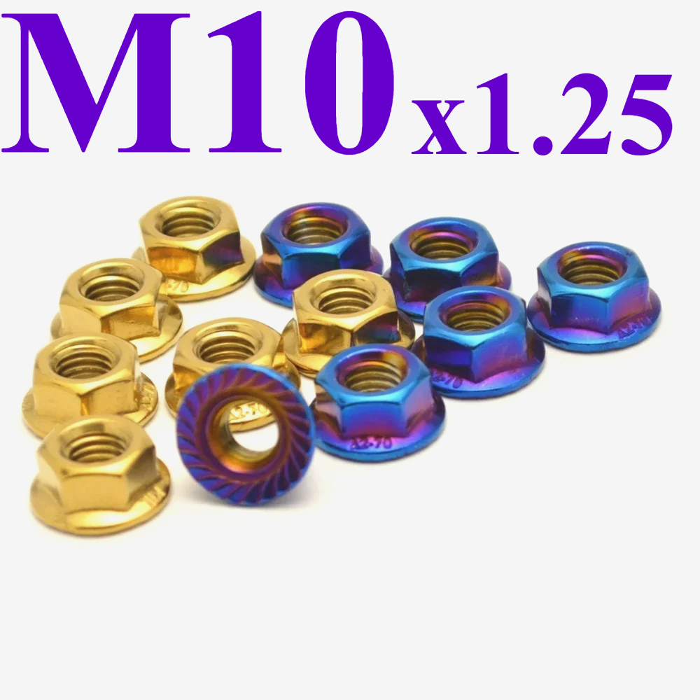 Sprocket - カワサキニンジャ1000,z1000s,z1000sx,650r,ER-6f,ex-6, 650, ER-6n, ZX-6/z,m10x1.25,6個用リアスプロケットホイールナット