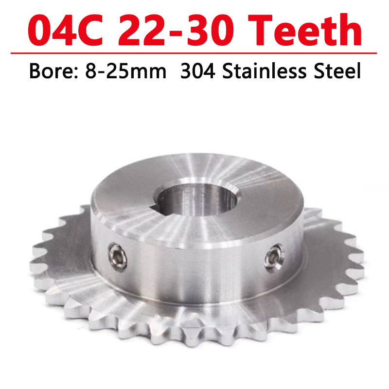 Chain Sprocket Set - 1pc 22-30 歯 04C 304 ステンレス鋼工業用ドライブスプロケットホイールチェーンギア