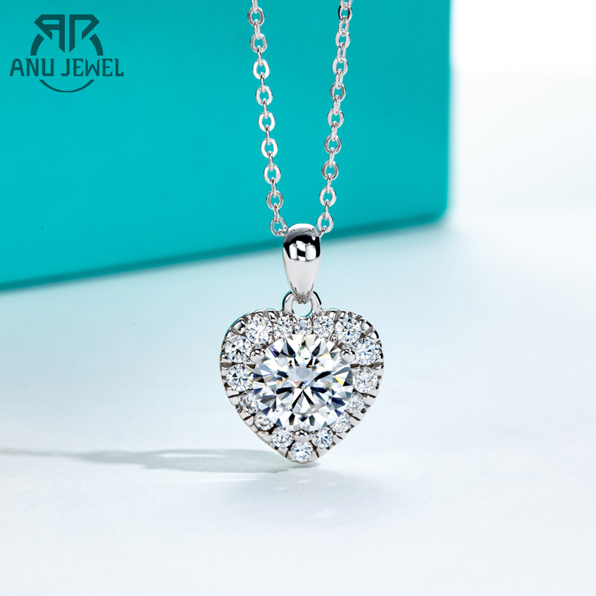 Ansi Chain - Anujewel-ハート型ペンダント付きネックレス,925スターリングシルバー,女性用ジュエリー,2カラット