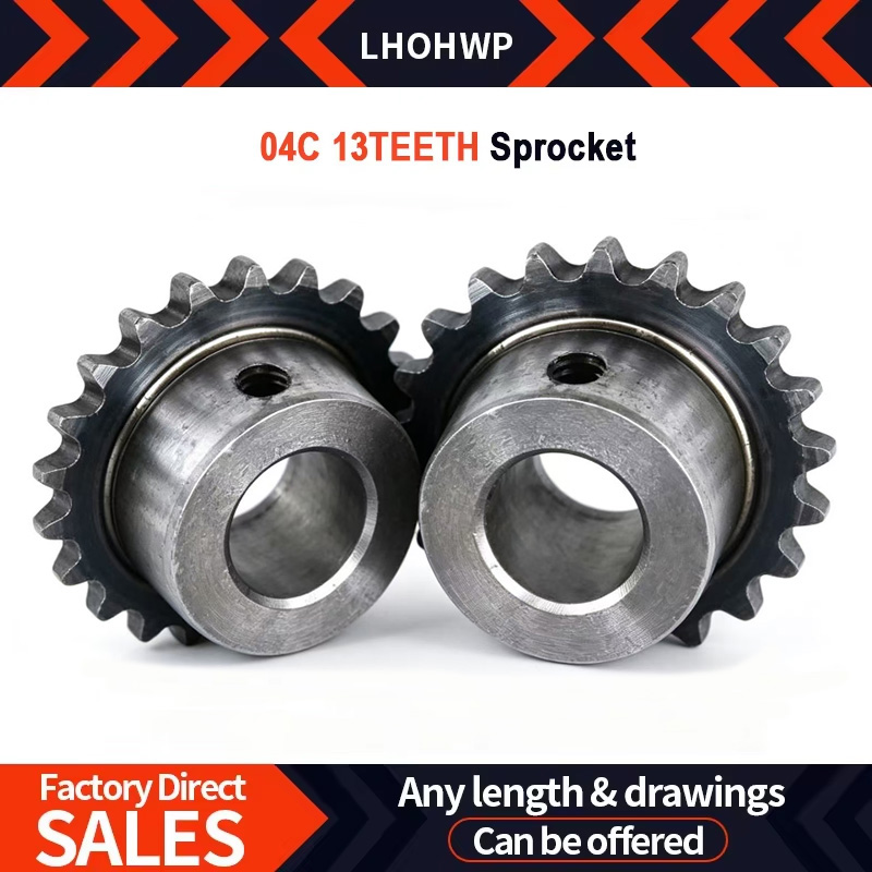 Chain Sprocket Set - 耐久性のある04C 13Tスプロケット（M5セットスクリュー穴付き、誘導硬化歯、25Hローラーチェーン対応）1個