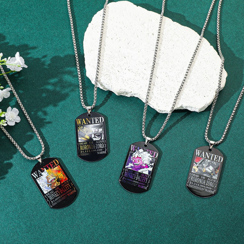 ワンピース ルフィ ゾロ 30億金賞ステンレス鋼ネックレス  - Steel Chain のレビューと価格