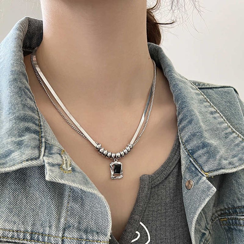 女性用ステンレススチールチョーカーネックレス,レイヤードチェ - Xcm Chain のレビューと価格