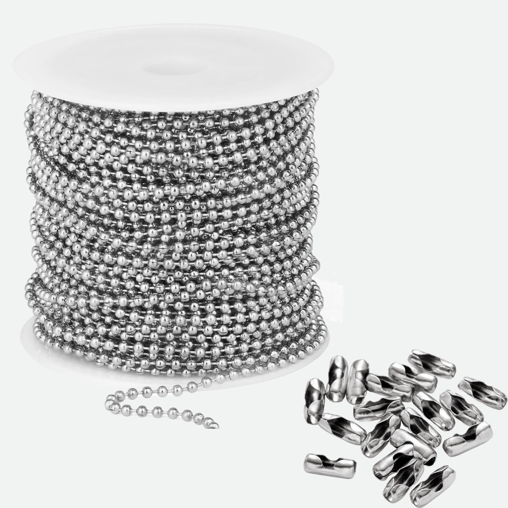10m ステンレス鋼ビーズボールチェーンロール、50個のコネ - Roller Chain のレビューと価格